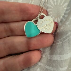 Tiffany & Co. LARGE Double Heart Tag Necklace